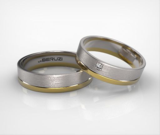 Verighete din aur de 14k alb si galben SS 107