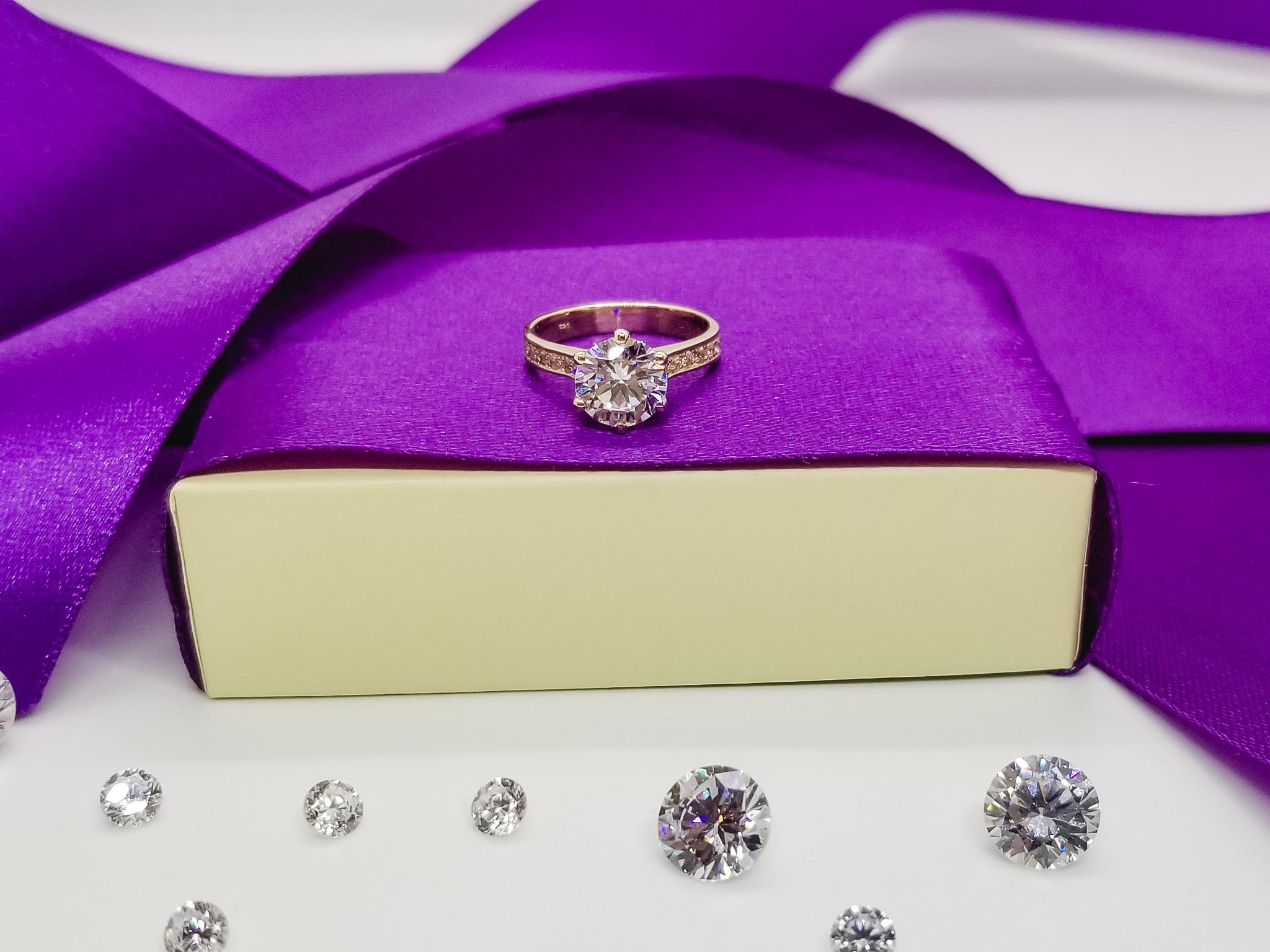 Inel FATI 51 din aur galben de 14K cu zirconii