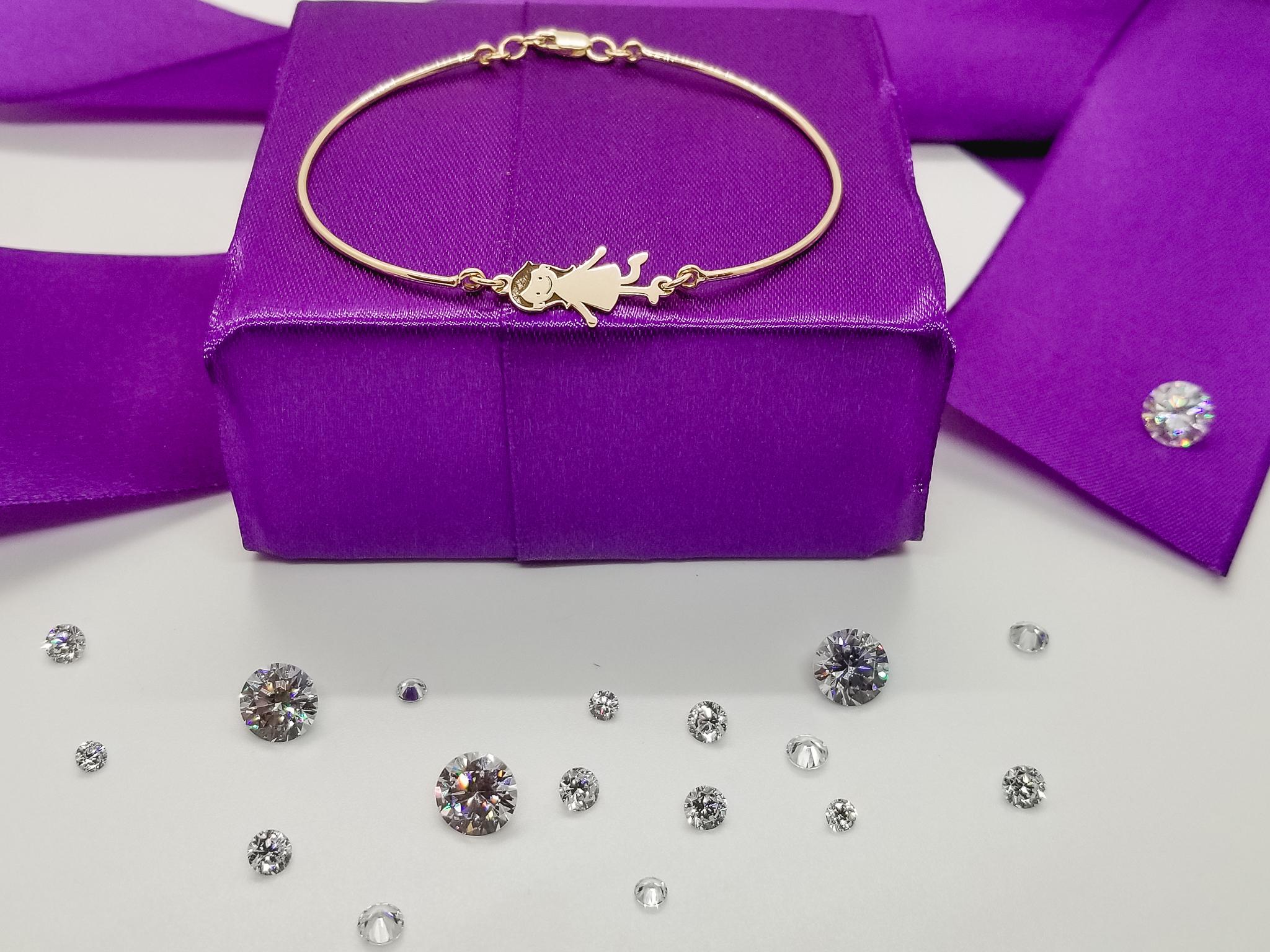 Bratara Fixa din aur galben de 14K cu medalion FATI 89