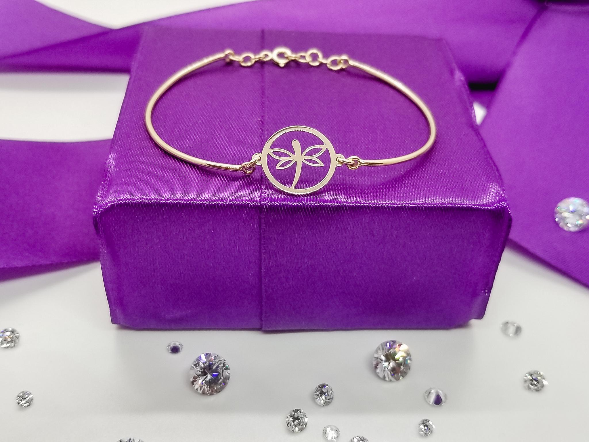 Bratara Fixa din aur galben de 14K cu medalion FATI 90