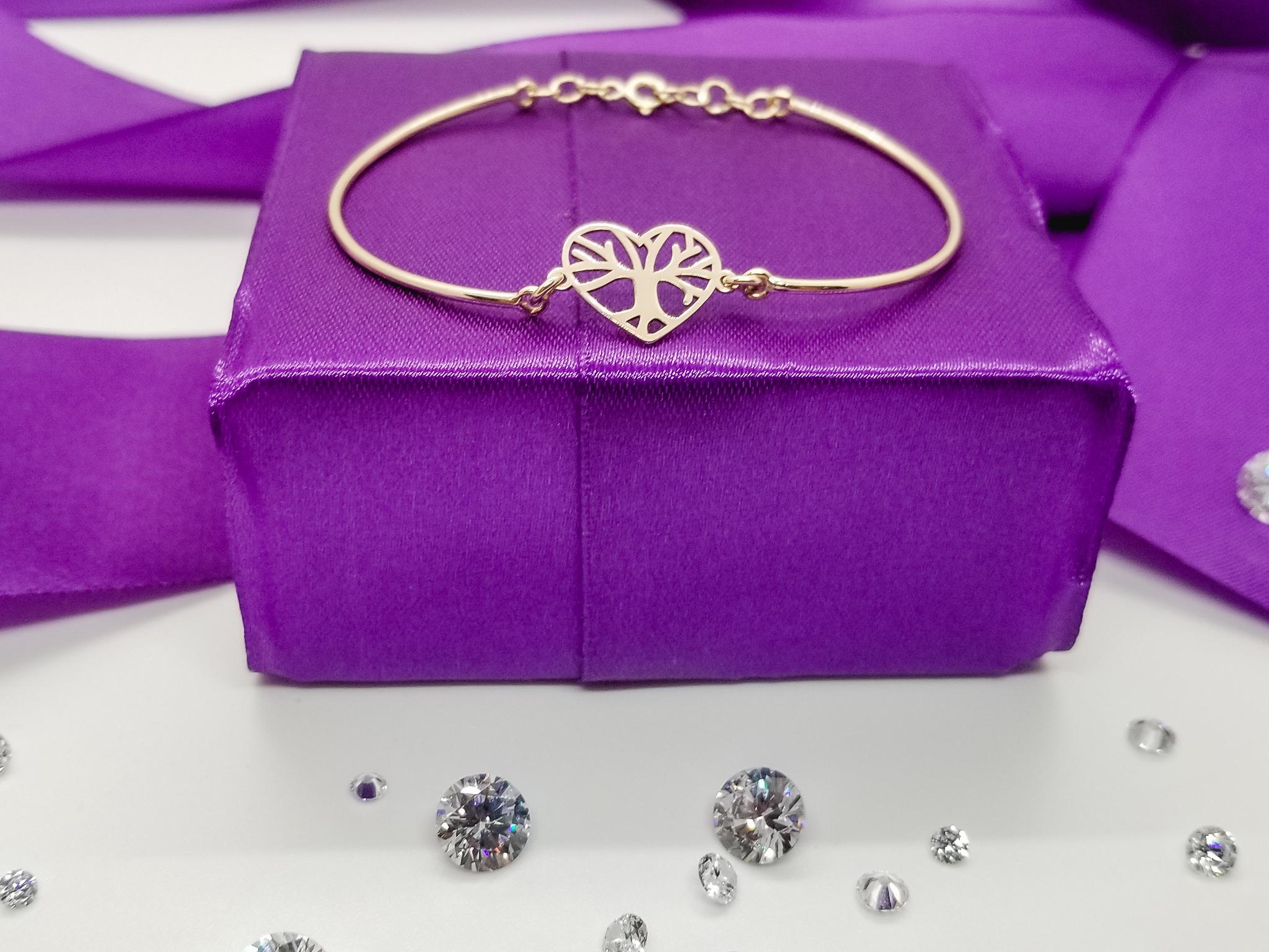 Bratara Fixa din aur galben de 14K cu medalion FATI 96