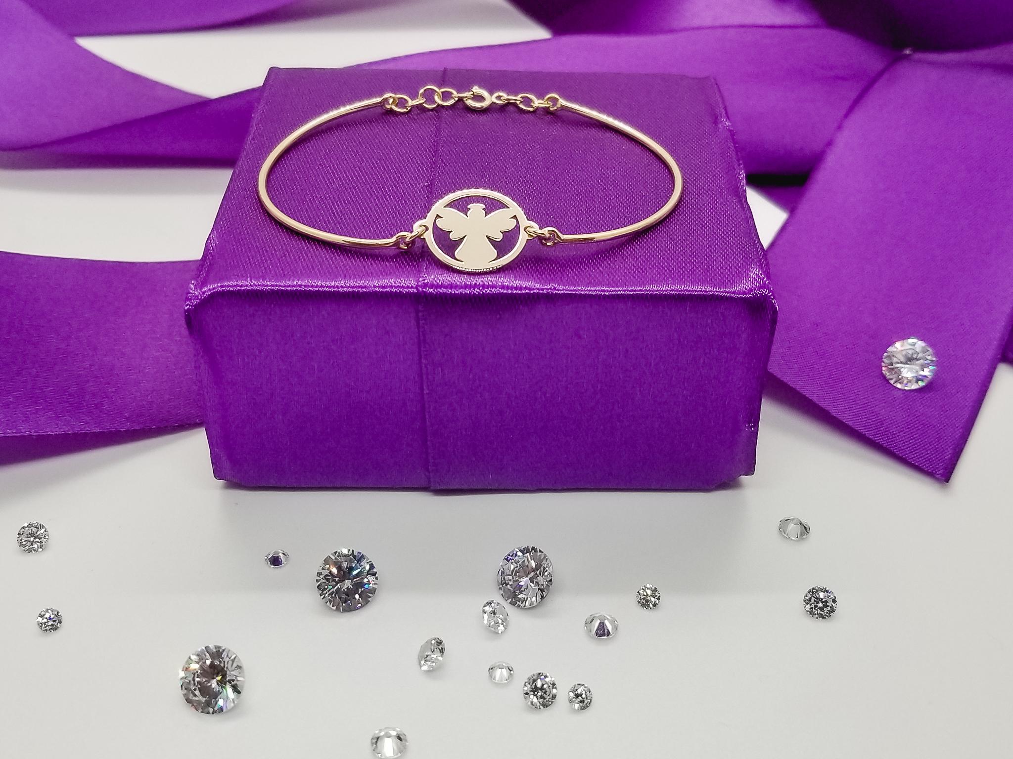 Bratara Fixa din aur galben de 14K cu medalion FATI 98